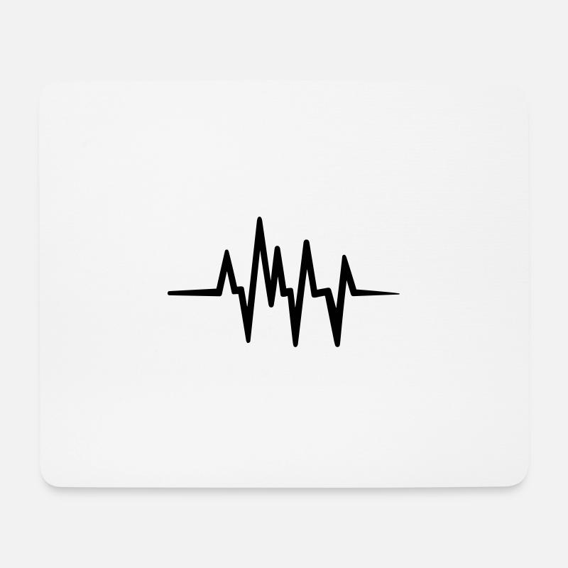 Herzschlag, Puls - Mousepad (Querformat) - Weiß