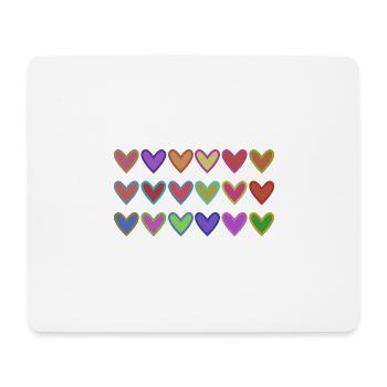 HERZ. HERZ. VALENTINSTAG. LIEBE. LIEBE. HERZ - Mousepad (Querformat) - Weiß - Vorne