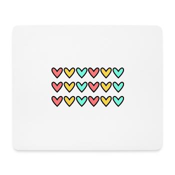 HERZ. HERZ. VALENTINSTAG. LIEBE. LIEBE. HERZ - Mousepad (Querformat) - Weiß - Vorne