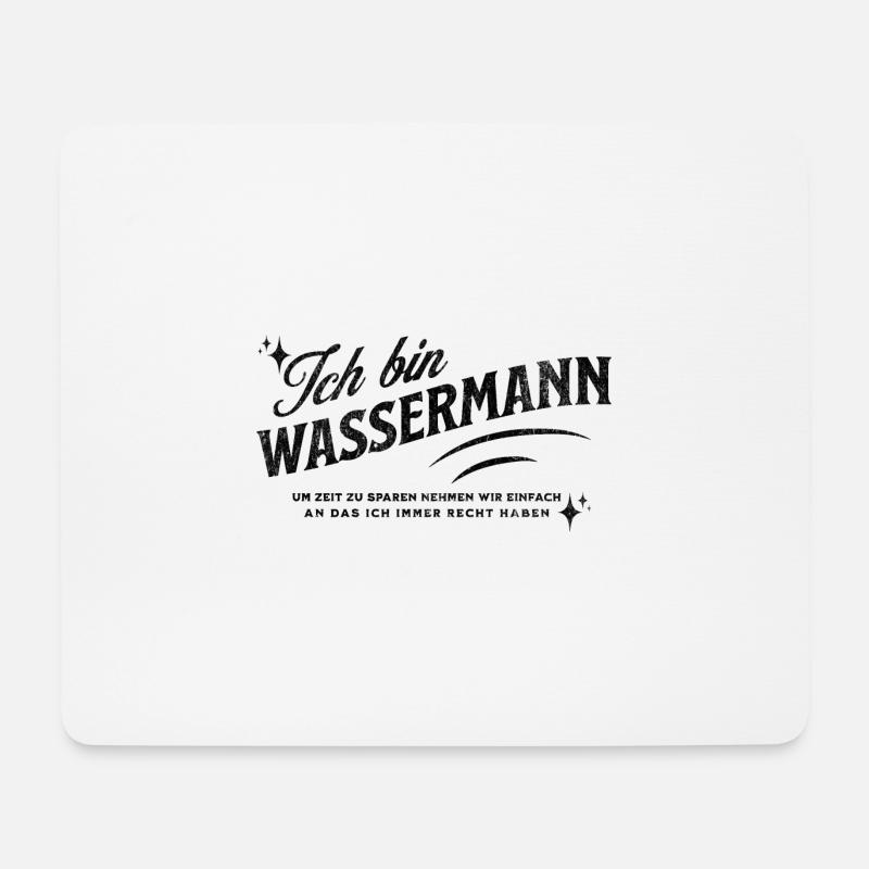 Sternzeichen Geschenke Wassermann Spruch - Mousepad (Querformat) - Weiß