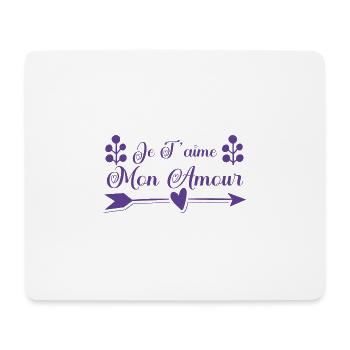 Je t'aime mon amour. cadeau saint valentin. couple - Tapis de souris (format paysage) - blanc - Devant
