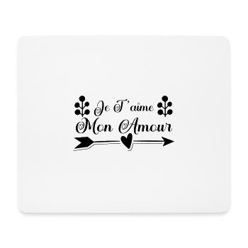 Je t'aime mon amour. cadeau saint valentin. couple - Tapis de souris (format paysage) - blanc - Devant