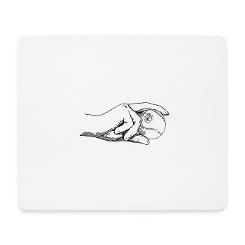Hand mit Baseball - Mousepad (Querformat) - Weiß - Vorne