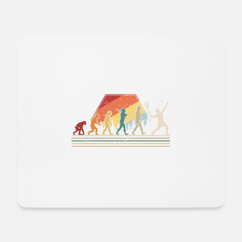 Funny Tennis Evolution Funny Retro Style for Tenni - Mouse Pad (horizontal) - white