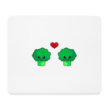 Broccoli Paar Liebe Comic - Mousepad (Querformat) - Weiß - Vorne