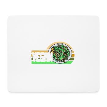 VEGAN Cool Retro Vegan Vegetarian Designs - Mouse Pad (horizontal) - white - Front