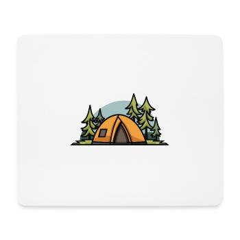 Tente de camping Nature - Tapis de souris (format paysage) - blanc - Devant