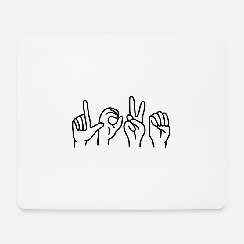 Liebe Hände Love - Mousepad (Querformat) - Weiß