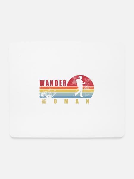 Retro Vintage Wanderwoman Geschenk Frau Wandern - Mousepad (Querformat) - Weiß