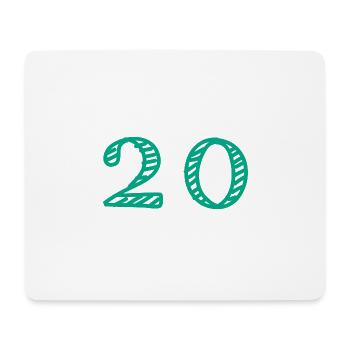 20 ANS. 20e ANNIVERSAIRE. ANNIVERSAIRE 20 ANS. 20 - Tapis de souris (format paysage) - blanc - Devant