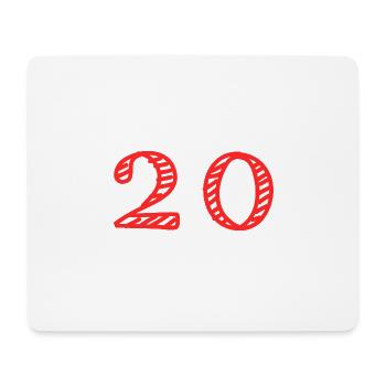 20 ANS. 20e ANNIVERSAIRE. ANNIVERSAIRE 20 ANS. 20 - Tapis de souris (format paysage) - blanc - Devant