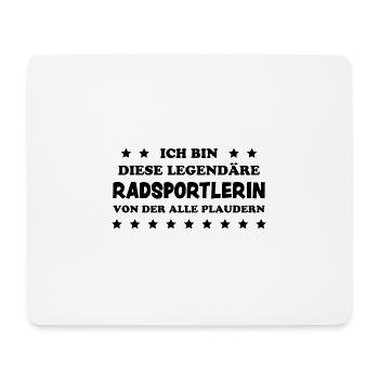 Radsportlerin Mountainbike Bike Fahrrad Geschenk - Mousepad (Querformat) - Weiß - Vorne