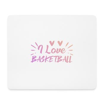 Ich liebe Basketball - Mousepad (Querformat) - Weiß - Vorne