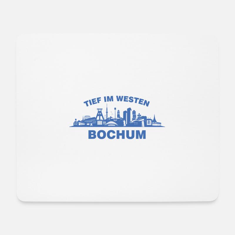 BOCHUM SKYLINE in Blau - Mousepad (Querformat) - Weiß