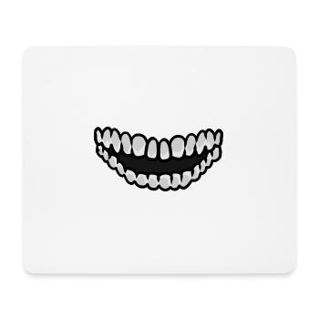 Mundschutz Maske Corona Lächeln Mundwerk - Mousepad (Querformat) - Weiß - Vorne