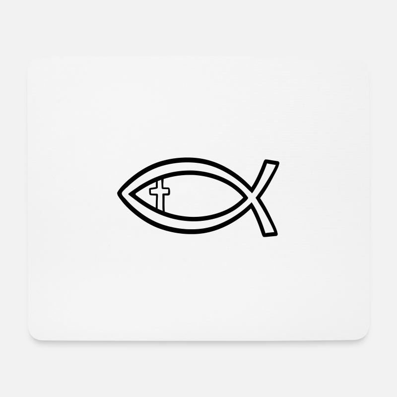 Fisch / christlicher Fisch - Mousepad (Querformat) - Weiß