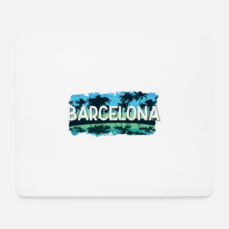 Barcelona - Mousepad (Querformat) - Weiß