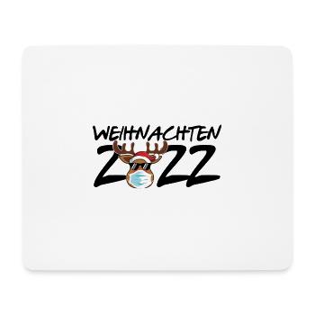 Weihnachten 2022 - Weihnachtsshirt Rentier Maske - Mousepad (Querformat) - Weiß - Vorne