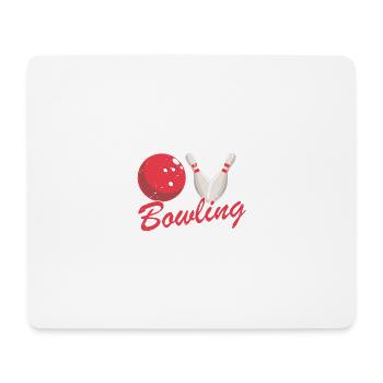 LOVE Bowling Cool Retro Vintage Bowler T-Shirt - Tapis de souris (format paysage) - blanc - Devant