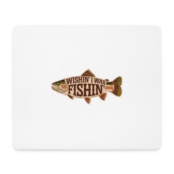 Wishing I Was Fishing für einen Angler Fischer - Mousepad (Querformat) - Weiß - Vorne