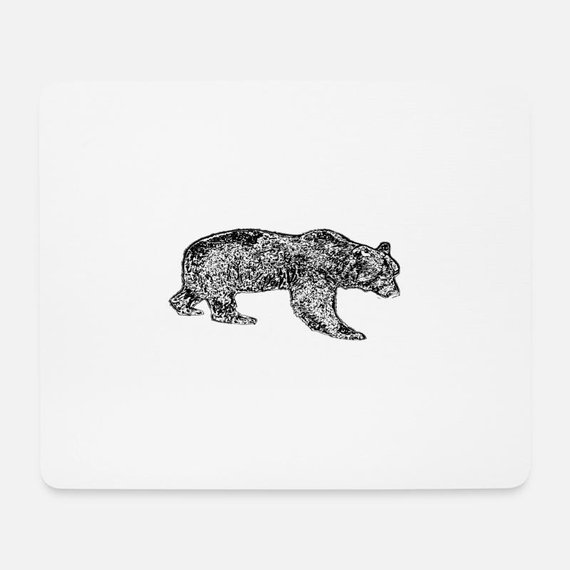 Bär - Mousepad (Querformat) - Weiß
