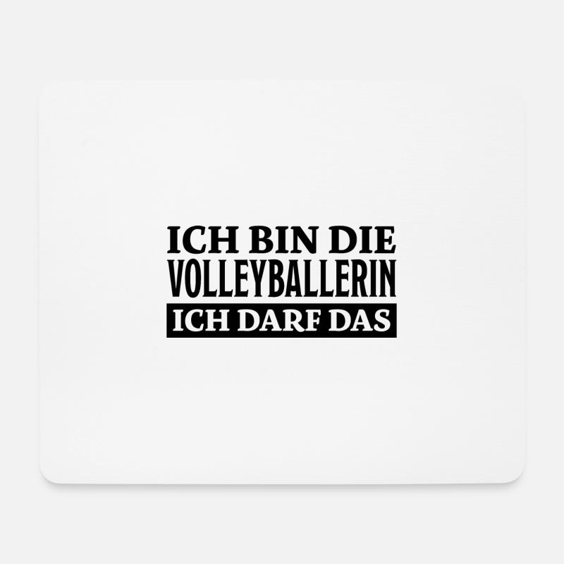Volleyballerin Spruch Fun Beachvolleyball Geschenk - Mousepad (Querformat) - Weiß