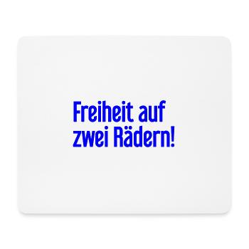 Freedom on Two Wheels - Cyclist Design - Mouse Pad (horizontal) - white - Front