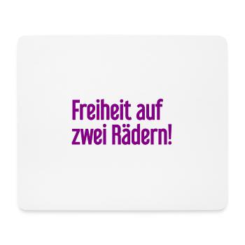 Freedom on Two Wheels - Cyclist Design - Mouse Pad (horizontal) - white - Front