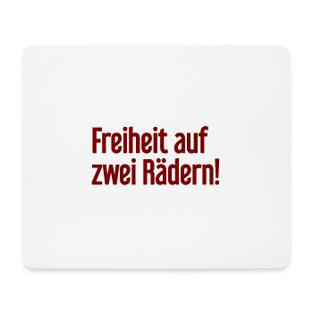 Freedom on Two Wheels - Cyclist Design - Mouse Pad (horizontal) - white - Front
