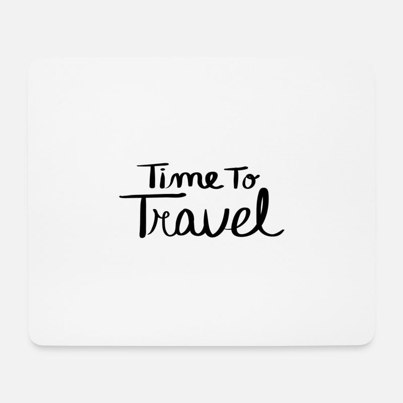Time to Travel - Mousepad (Querformat) - Weiß