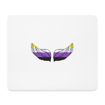 Wing Nonbinary Non-Binary Gender Nonbinary - Mouse Pad (horizontal) - white - Front