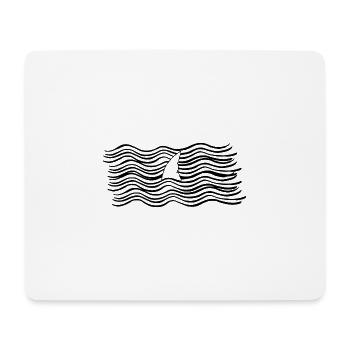 Shark fin in the sea - Mouse Pad (horizontal) - white - Front