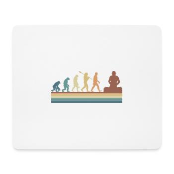 Evolution de l’homme DJ Techno Vinyl Retro Vintage - Tapis de souris (format paysage) - blanc - Devant