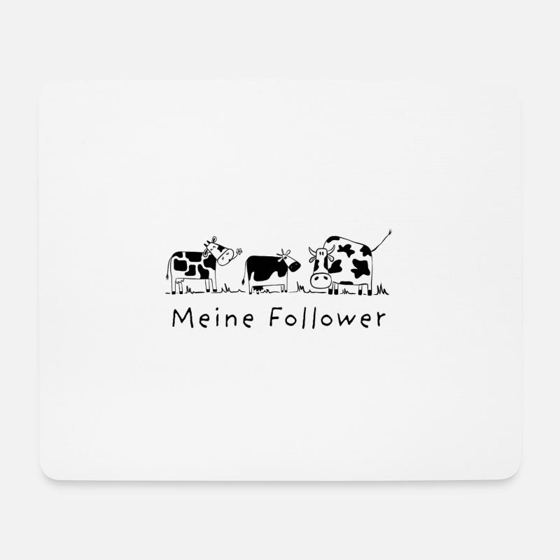 Meine Follower - Kühe, Landwirt, Bauernhof Tiere - Mousepad (Querformat) - Weiß