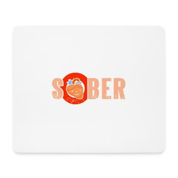 SOBER Retro Heart Sobriety Cool Designs - Mousepad (Querformat) - Weiß - Vorne