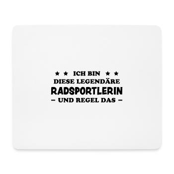 Radsportlerin Mountainbike Bike Fahrrad Geschenk - Mousepad (Querformat) - Weiß - Vorne