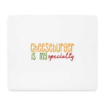 Le cheeseburger est ma spécialité 3 - Tapis de souris (format paysage) - blanc - Devant