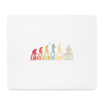 Evolution of man DJ Techno Vinyl Retro Vintage - Mousepad (Querformat) - Weiß - Vorne