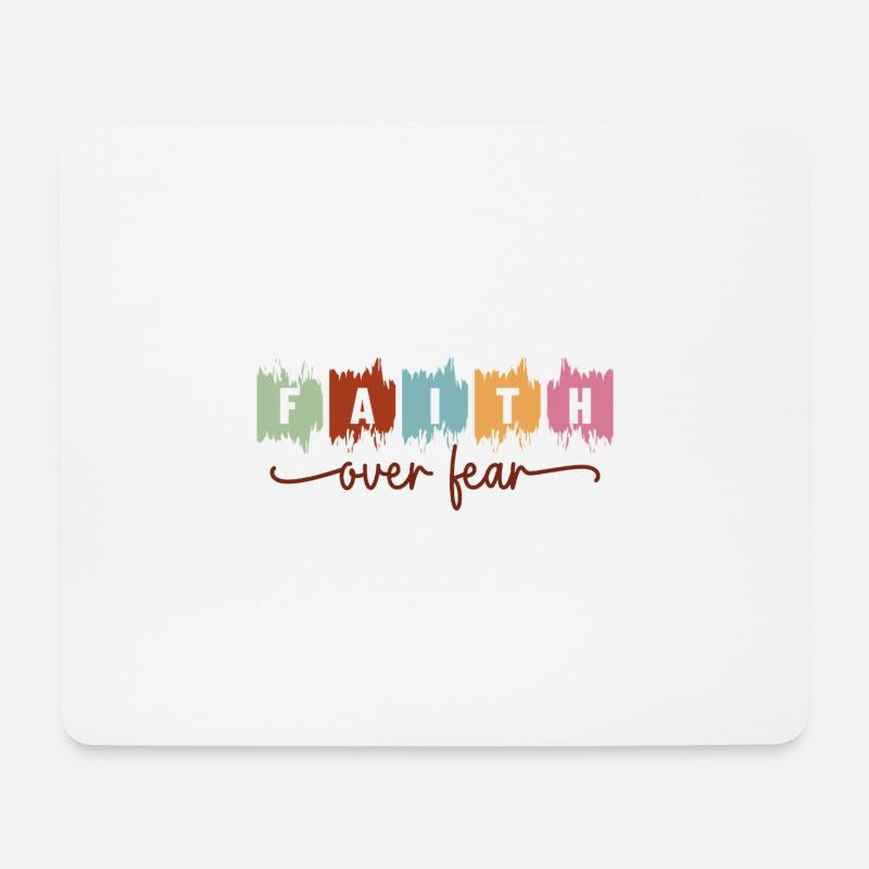 faith over fear - Mousepad (Querformat) - Weiß