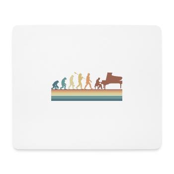 Evolution of man Piano Musician Retro Vintage - Mousepad (Querformat) - Weiß - Vorne