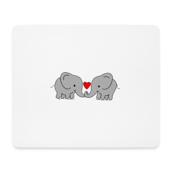 Amour d'éléphant de coeur - Tapis de souris (format paysage) - blanc - Devant