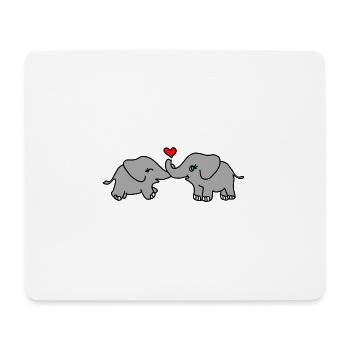 Elefant Liebe Herz - Mousepad (Querformat) - Weiß - Vorne