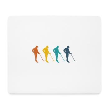 Metalldetektor-Retro-Metalldetektorschatz - Mousepad (Querformat) - Weiß - Vorne
