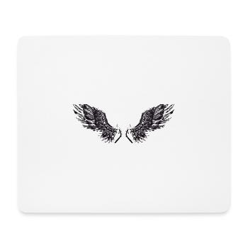 Ailes noires - Tapis de souris (format paysage) - blanc - Devant