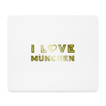 I Love München - Mousepad (Querformat) - Weiß - Vorne