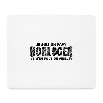je suis un papy horloger cadeau de mon papy. - Tapis de souris (format paysage) - blanc - Devant