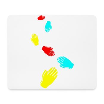 Symbole des mains - Tapis de souris (format paysage) - blanc - Devant