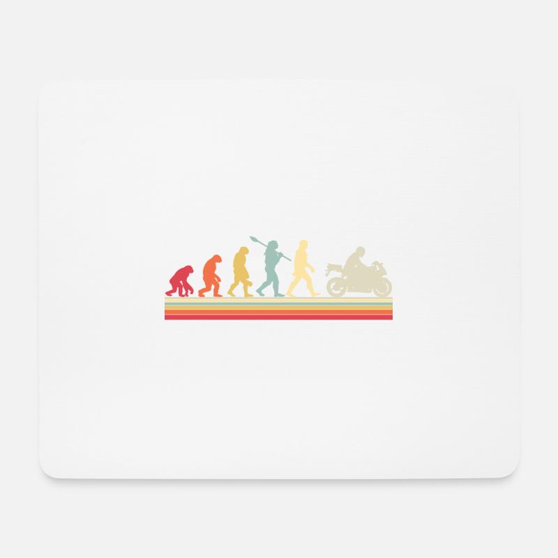 Motorcycle Evolution Vintage Superbike Biker - Mousepad (Querformat) - Weiß