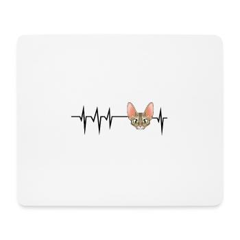 Cat Heartbeat I Devon Rex Cat - Mouse Pad (horizontal) - white - Front