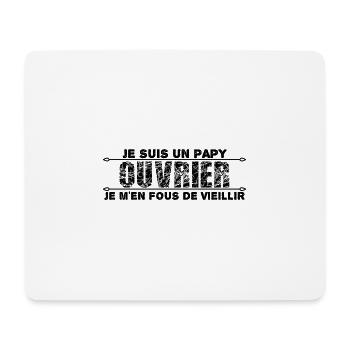 je suis un papy ouvrier cadeau d'anniversaire - Tapis de souris (format paysage) - blanc - Devant